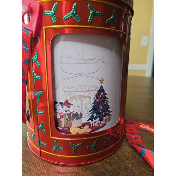 Disney Parks 2022 Holiday Christmas Mickey & Friends Musical Tin Popcorn Bucket - Picture 3 of 16